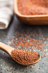 Red quinoa seeds.