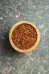 Red quinoa seeds.