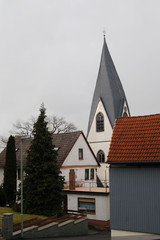 Travel Getrmanii. German Village, a small German town. German way of life, people, houses.