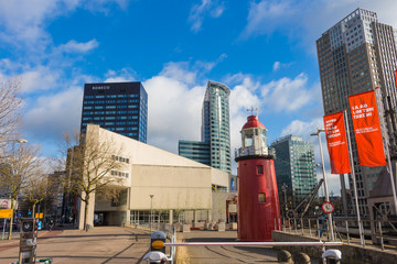 ROTTERDAM, Netherlands - APRIL 12, 2016: View from maritime museum, dedicated to naval history, it...