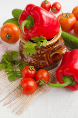 Fresh vegetables on a light background