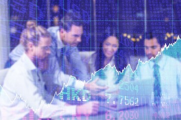 Composite image of stocks and shares