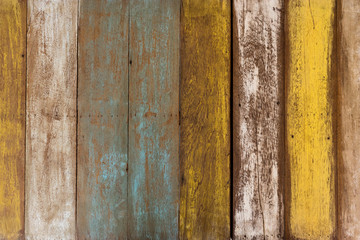 Multi-colored wooden wall