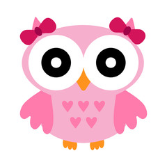 Rose toy owl on a white background