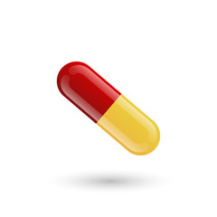 red-yellow pill vector icon
