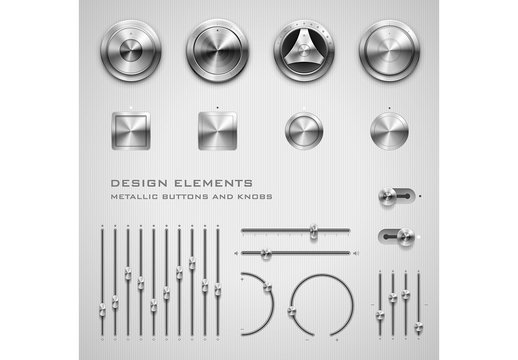 Metallic Button and Knob Elements 1