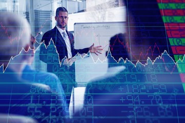 Composite image of stocks and shares