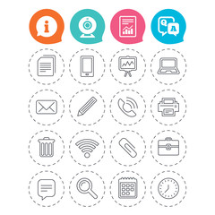 Office equipment icons. Computer and printer.