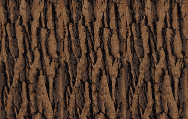 Seamless tree bark texture. Endless wooden background for web page fill or graphic design. Oak or maple vector pattern - obrazy, fototapety, plakaty