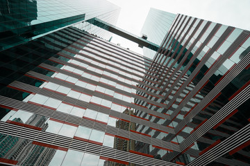modern office building against the overcast sky