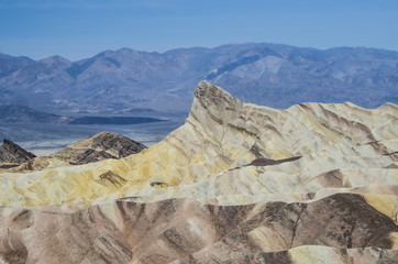 Death Valley, California with mountains and artist palette canyo