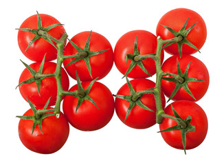 Cherry tomato isolated on white background.