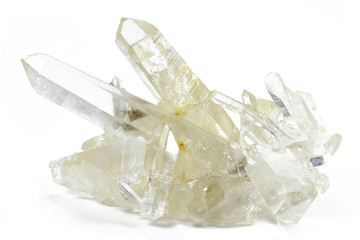 Bergkristall isoliert auf weißem Hintergrund