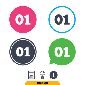 First Step Sign. Loading Process Symbol.