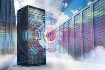 Composite image of server tower 3d