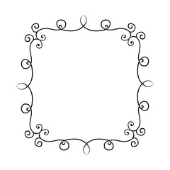 Hand drawn vector frame with curls. Design elements