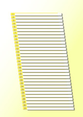 Modern, task manager with stripes on each day of the month. Possibility to use as the basis for the monthly calendar and inscribe holidays and tasks.