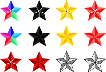 Star set, stars of different colors