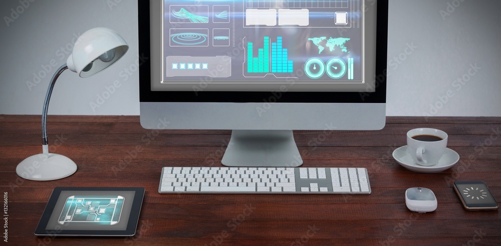 Poster composite image of business interface