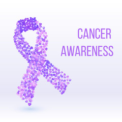 Purple ribbon - cancer awareness symbol