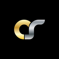 Initial Letter CS AS OS Rounded Circle Lowercase Logo