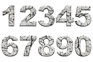 English alphabet texts made from marble rock that isolated on white background