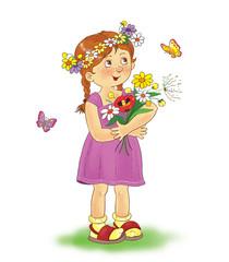 Happy kids enjoying their summer vacation. 