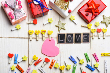 valentine card with boards