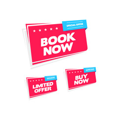 Book Now, Limited Offer & Buy Now Labels