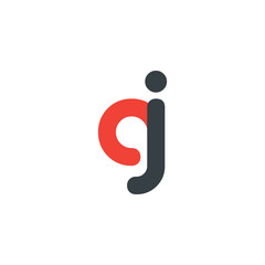 Initial Letter GJ AJ CJ Rounded Lowercase Logo