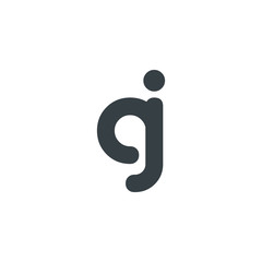 Initial Letter GJ AJ CJ Rounded Lowercase Logo