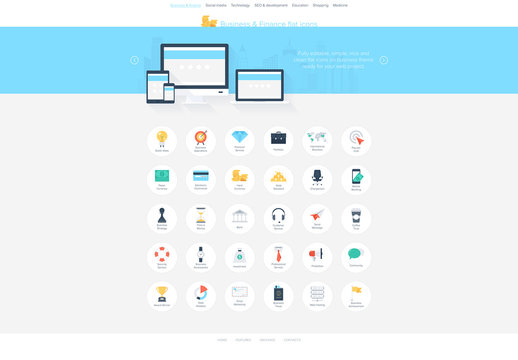 30 Circular Flat Business Icons 1