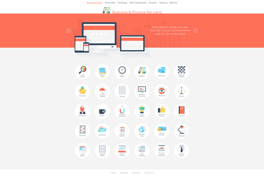 30 Circular Flat Business Icons 2