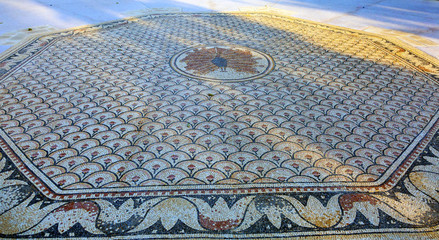 Octagon Mosaic Peter's House Sea of Galilee Capernaum Israel
