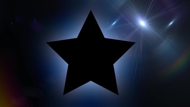 black star on abstract motion background