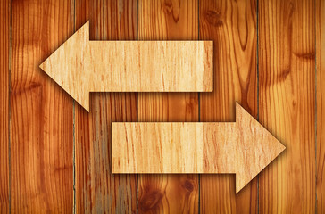 Beautiful wood background. Wooden symbol for tags and banner. Wood arrow symbol on wooden background.