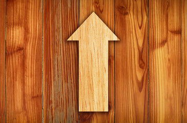 Beautiful wood background. Wooden symbol for tags and banner. Wood arrow symbol on wooden background.