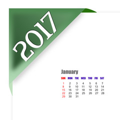 2017 January calendar