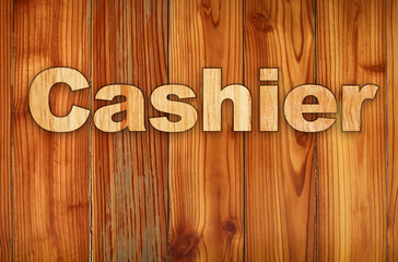 Beautiful wood background. Wooden words around about coffee shop or business. Coffee shop tags and banner equipments. A label for commercial use.