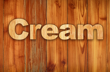 Beautiful wood background. Wooden words around about coffee shop or business. Coffee shop tags and banner equipments. A label for commercial use.