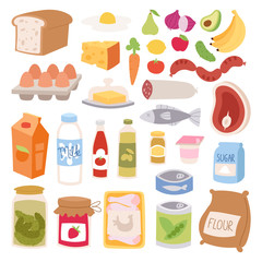 Everyday food vector illustration.