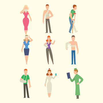 Trauma accident and human body safety vector people silhouette