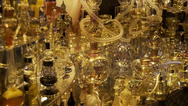 Aromatic Oil and Perfume in Arabic Shop. Sharm El Sheikh, Egypt