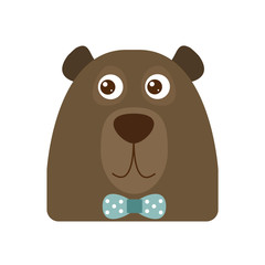 Vector illustrated bear head.