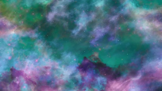 Blue and Green Space Nebula Background