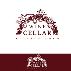 Wine Cellar Vintage Logo Design