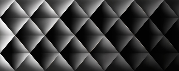 Fototapeta na wymiar Retro background, triangles and rhombus, mesh gradient, transition from light to dark, vector wallpaper, black pattern