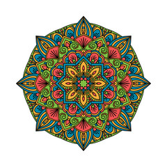 Mandala pattern flower vector.