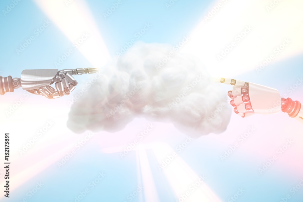 Poster composite image of digitally generated image of cloud
