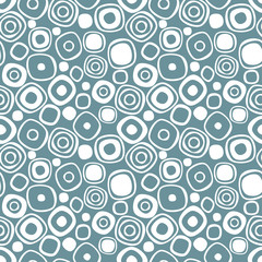Seamless vector geometrical pattern. Endless background with hand drawn circles. Graphic illustration. Print for cover, fabric, wrapping, background.